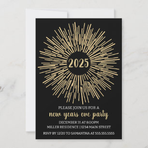 Starburst New Years Eve Party Invitation