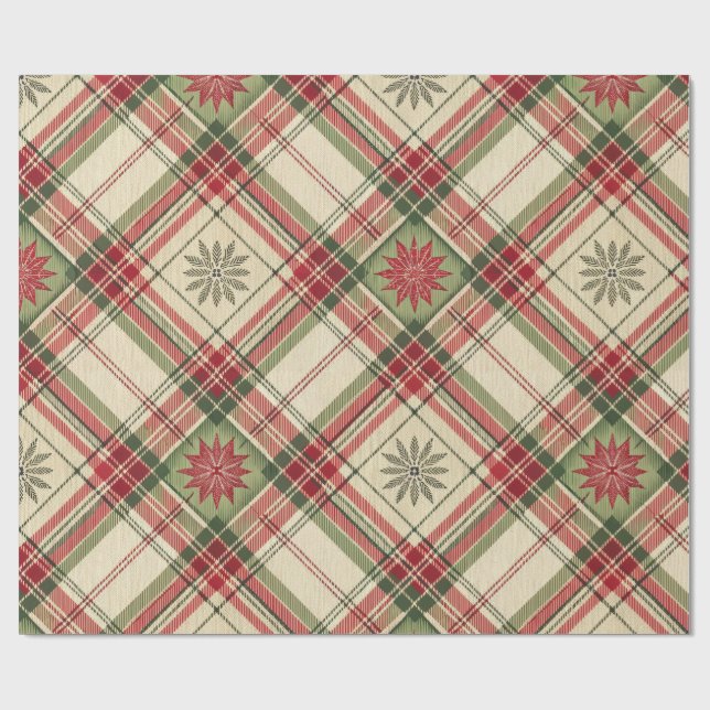 Starburst Plaid  Wrapping Paper (Flat)