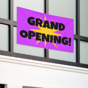 Starburst Purple Grand Opening Banner