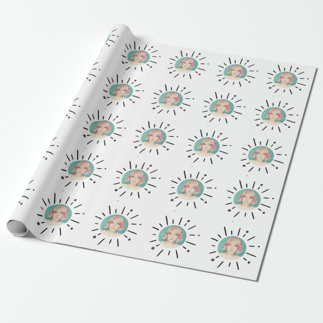 STARBURST | Simple Custom Fun Photo Wrapping Paper (Unrolled)