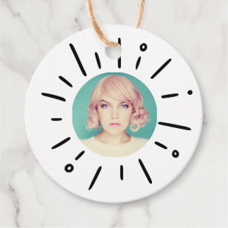 STARBURST | Simple Round Fun Custom Photo Favour Tags