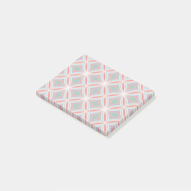 Starburst Striped Tile Pattern in Red, Green, Blue Post-it Notes (Angled)
