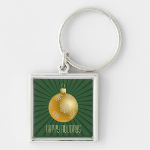 Starburst Stripes Ornament Keychain, Green Keychain