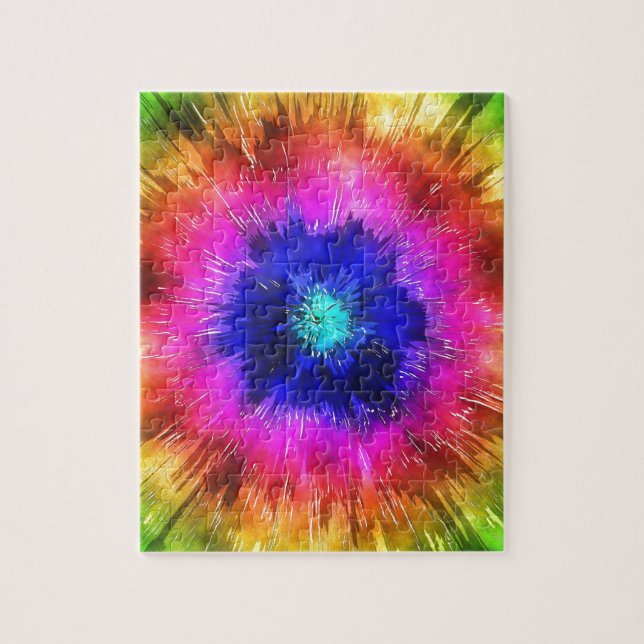 Starburst Tie Dye Watercolor Jigsaw Puzzle (Vertical)