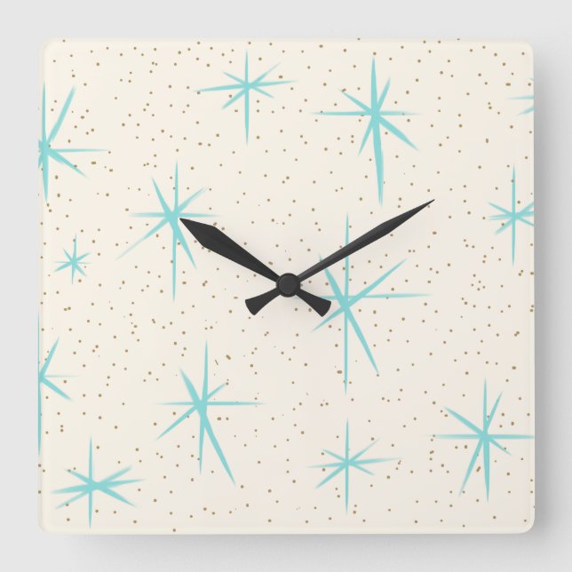 Starburst Turquoise de l'âge de l'espace Horloge m (Recto)