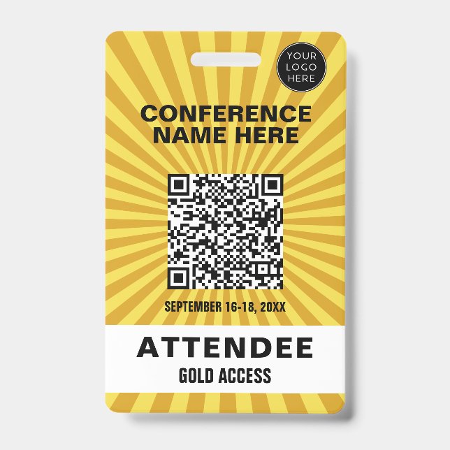 Starburst Yellow Conference Event Badge (Front)