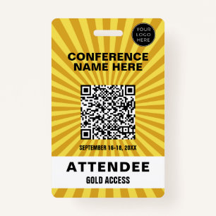 Starburst Yellow Conference Event Badge