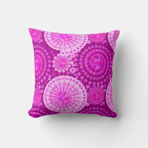 Starbursts and pinwheels, amethyst purple throw pillow