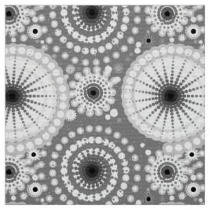 Starbursts and pinwheels, grey, black and white fabric