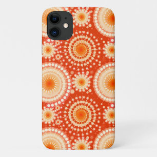 Starbursts and pinwheels, mandarin orange iPhone 11 case