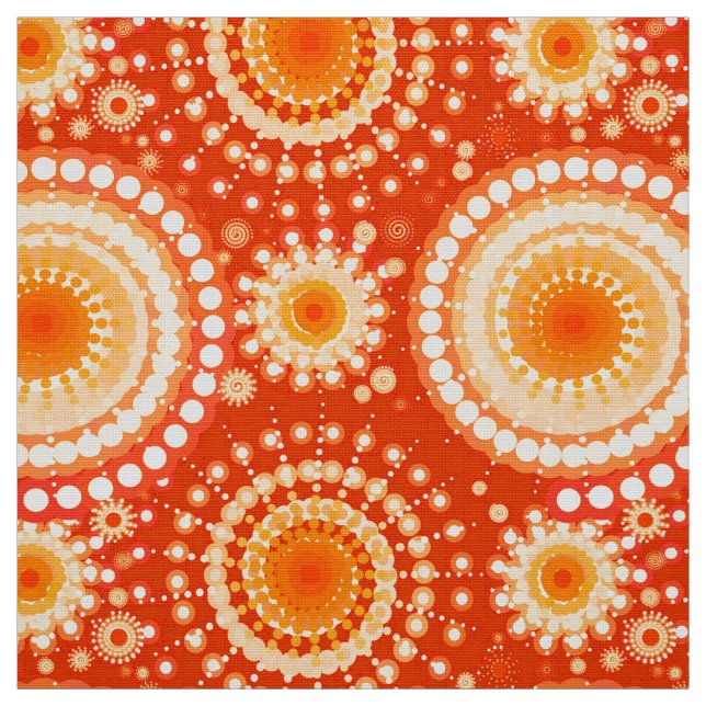 Starbursts and pinwheels, mandarin orange fabric (Swatch)