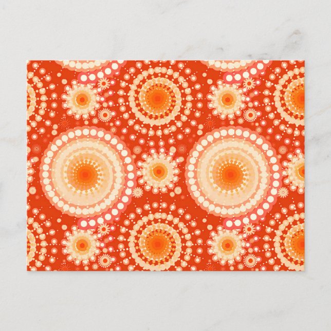Starbursts and pinwheels, mandarin orange postcard (Front)