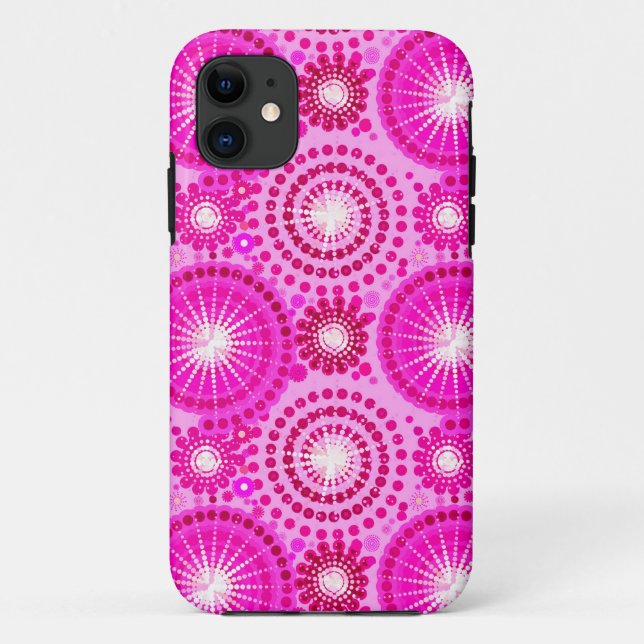 Starbursts and pinwheels, orchid and magenta Case-Mate iPhone case (Back)