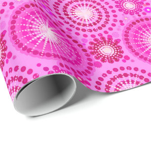 Starbursts and pinwheels, orchid and magenta wrapping paper
