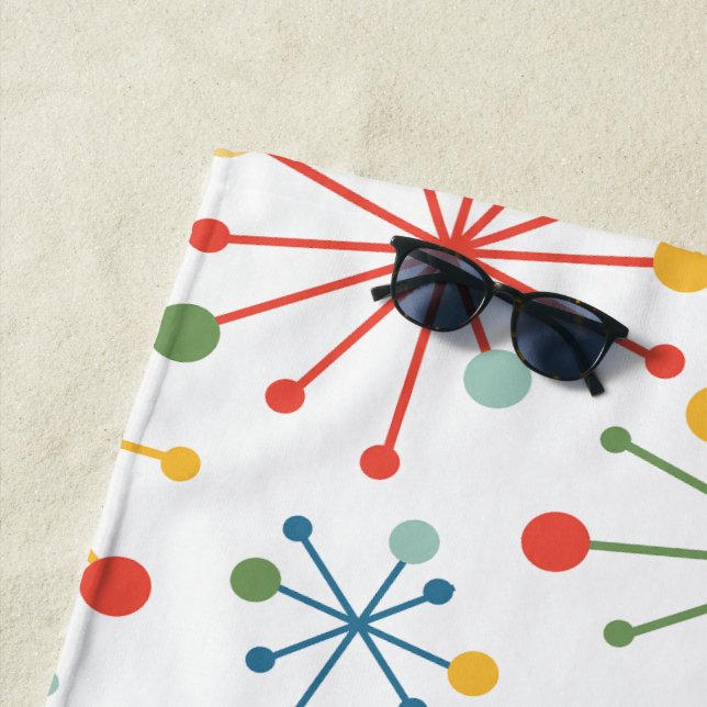 Starbursts in Colour Beach Towel (In Situ)