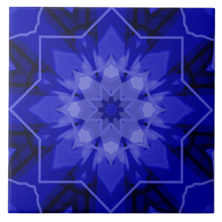 Starbursts out of the Gates Blue Ceramic Tile