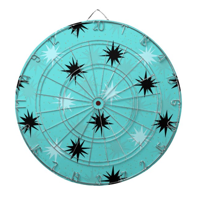 Starbursts Turquoise Atomique Cible de flechettes  (Devant)