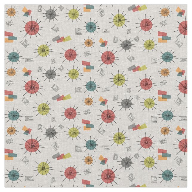 Starbursts Vintage Style Fabric (Close Up)