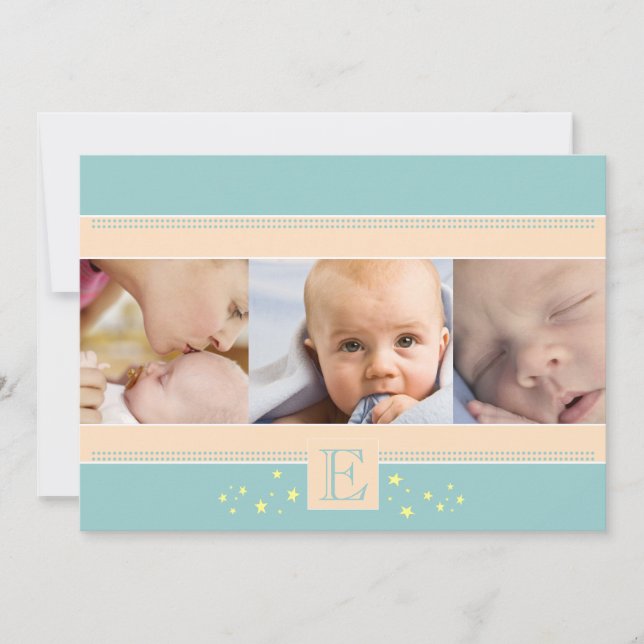 Stardust Baby Boy Birth Announcement (Front)