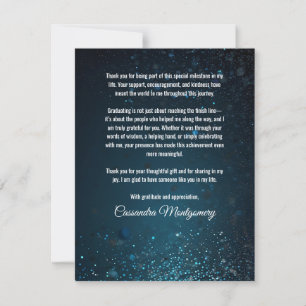 Stardust Blue Photo Graduation Carte de remercieme
