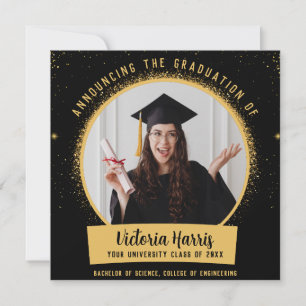 Stardust Custom Photo Fun Graduation Announcement