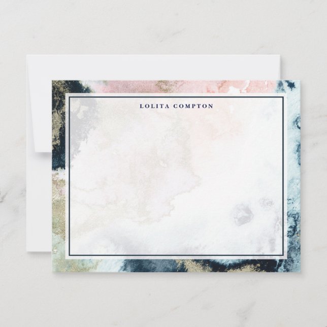 Stardust Elegance Personalized Stationery Card (Front)