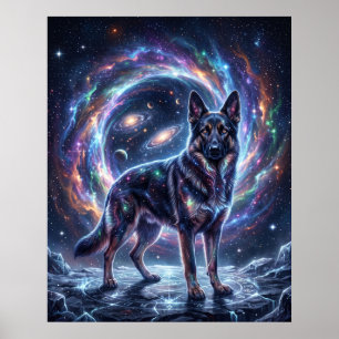 Stardust German Shepherd Nebula Gates Poster