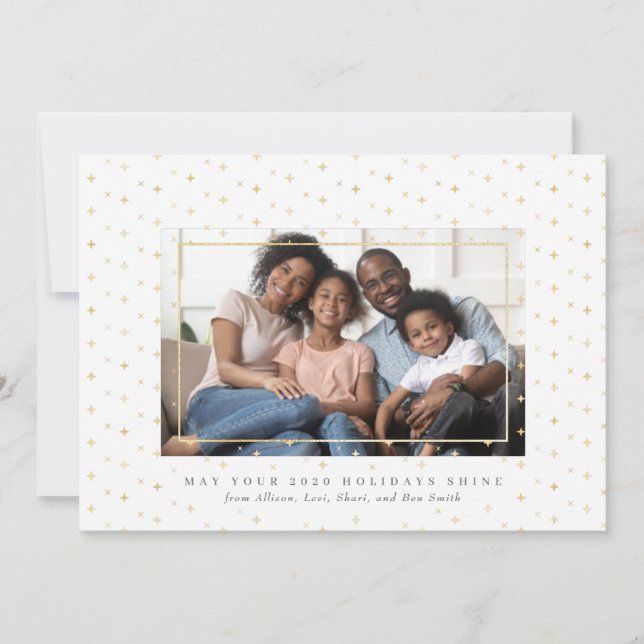 Stardust Gold Foil Photo Holiday Card (Front)