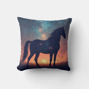 Stardust Horse Throw Pillow