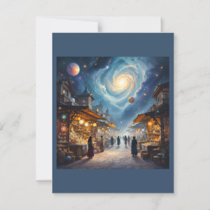 Stardust Marketplace Nestled In A Swirling Nebula Postcard