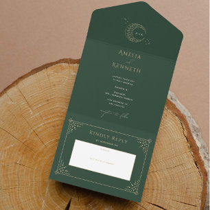 Stardust Monogram Wedding Invitations