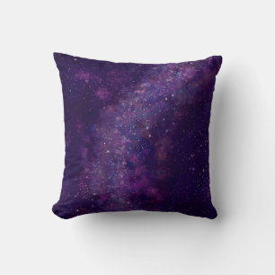 Stardust night sky illustration throw pillow