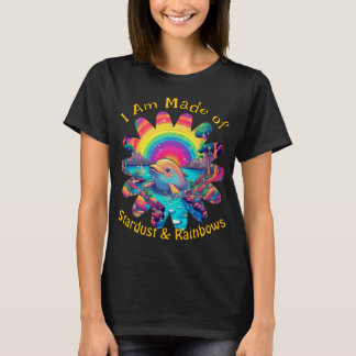 Stardust Rainbows Dolphin Psychedelic Ocean Vibes T-Shirt
