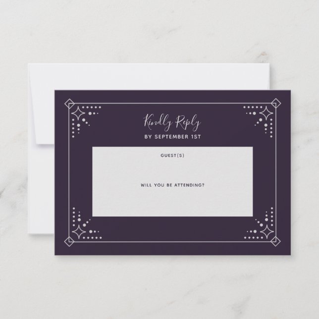 Stardust Wedding RSVP Card (Front)