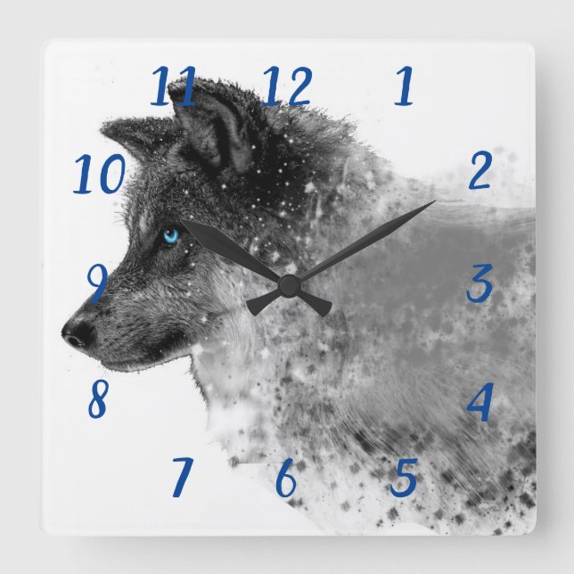 Stardust Wolf Clock (Front)