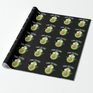 Stare-vocado Funny Avocado Puns Dark BG Wrapping Paper