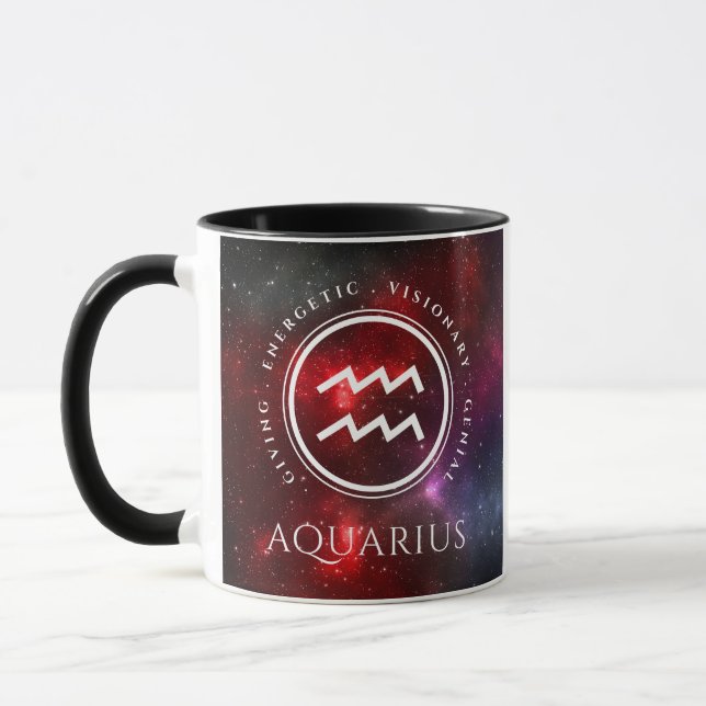 Starfield Aquarius Water Bearer Western Zodiac Mug (Left)
