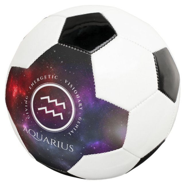 Starfield Aquarius Water Bearer Western Zodiac Soccer Ball (Three Quarter)