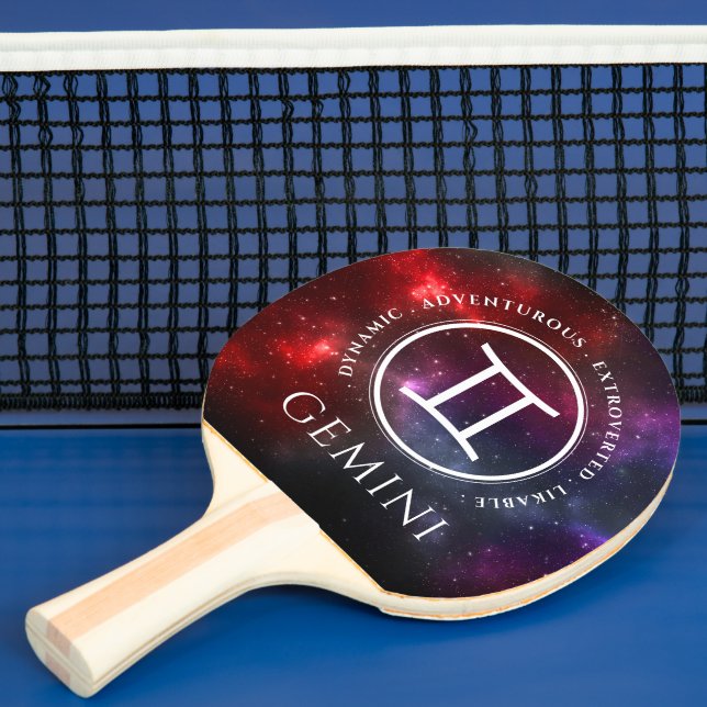 Starfield Gemini Twins Western Zodiac Ping Pong Paddle (Insitu)