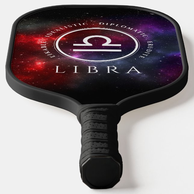 Starfield Libra Scales Western Zodiac Pickleball Paddle (Laydown)
