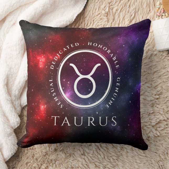 Starfield Taurus Bull Western Zodiac Throw Pillow (Blanket)