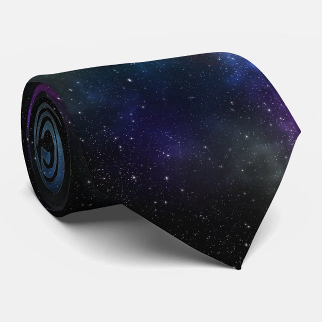 Starfield with Multicolored Cosmic Dust Tie (Rolled)