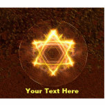 Starfire Fractal Magen David Photo Sculpture Magnet<br><div class="desc">A bright, fire-like, fractal Star of David on a reddish background. Add your own text. In the Shema, the central prayer of Judaism, we say, "And you shall love the Lord your God with all your heart and with all your soul and with all your might." May such emunah (trust,...</div>