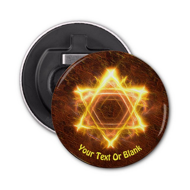 Starfire Fractal Star Of David Bottle Opener (Front)