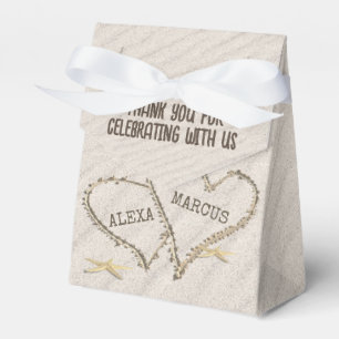 Starfish and Beach Hearts with Names Favor Box