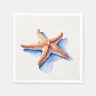 Starfish and Blue SIlhouette Napkin