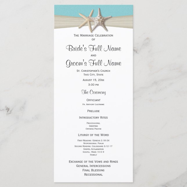 Starfish and Burlap Aqua Beach Program (Front)
