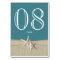 Starfish and Burlap Table Number Card