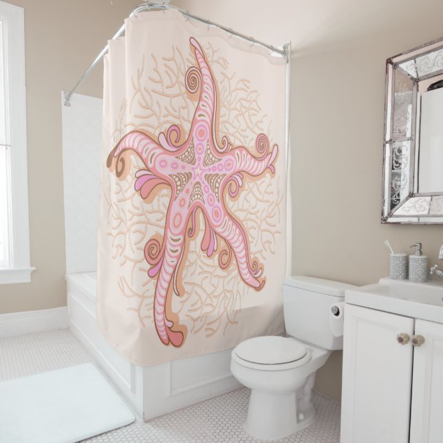Starfish and Coral Pink Pastel Pattern (In Situ)