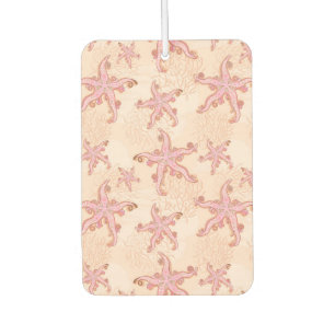 Starfish and Coral Pink Pastel Pattern Air Freshener